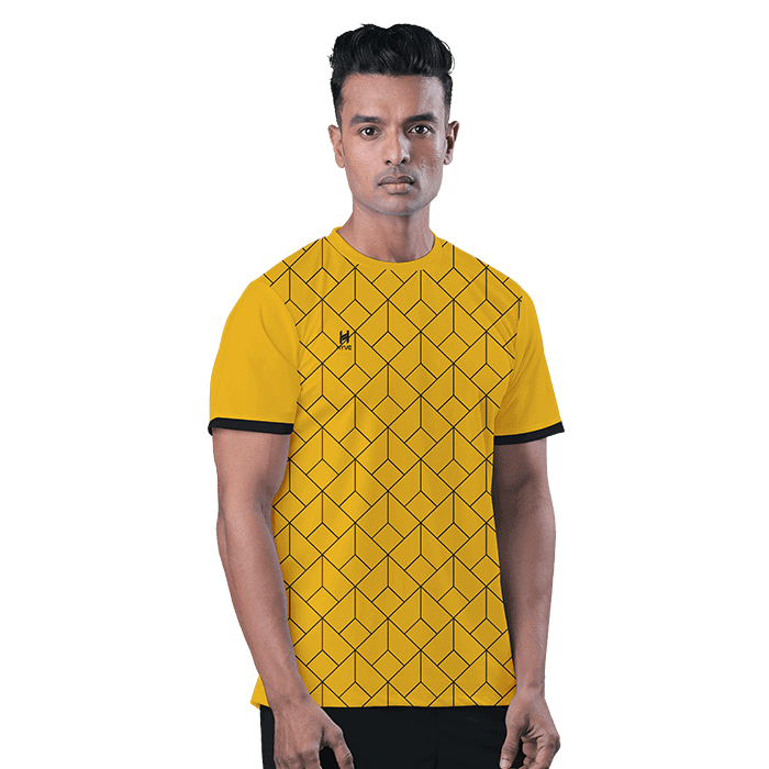 Grab Online Hyve Yellow O-Line Custom Football Dryfit Jersey for Men