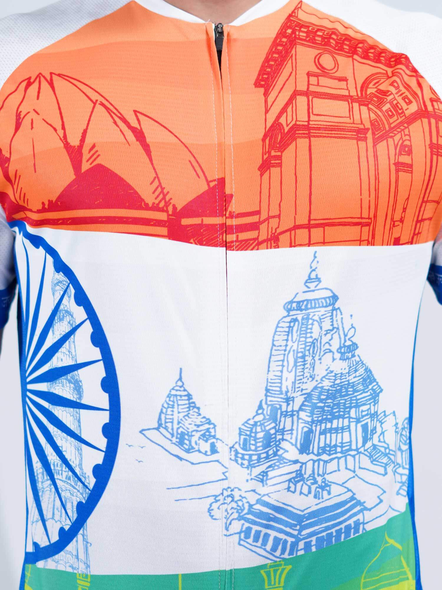India Flag Printed Cycling Jersey Tri Color Cycling Clothes